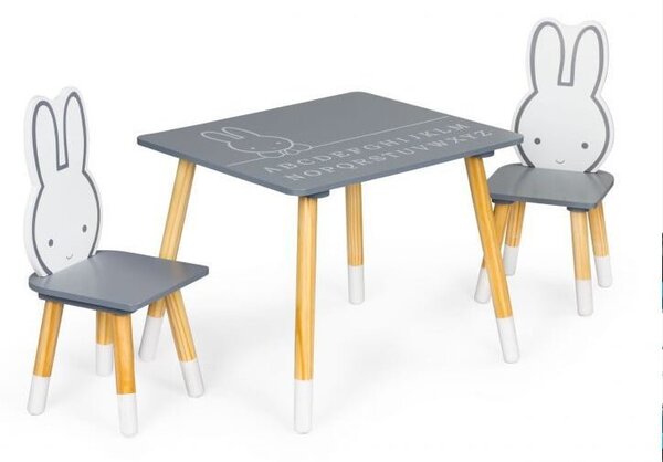 Dječji set - Stol + 2 stolice - Bunny