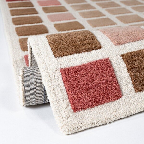 Rožnata ročno tkana volnena preproga 140x200 cm Renga Wool – Flair Rugs