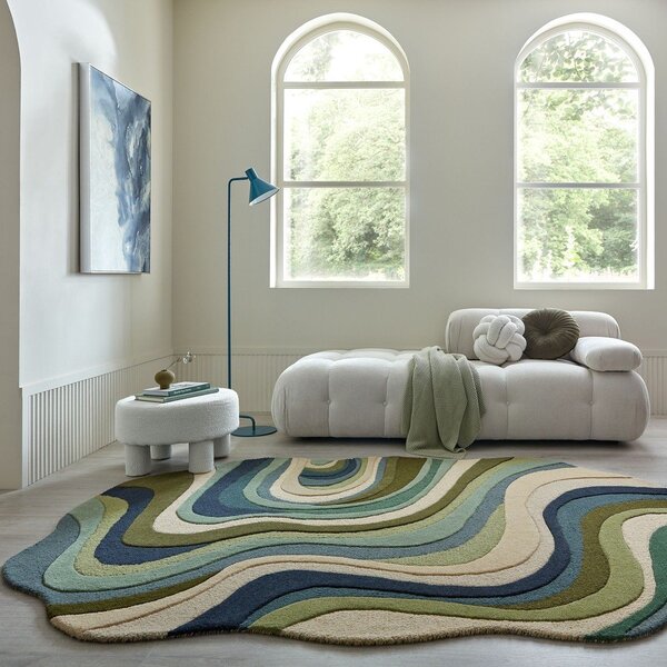 Zelena ročno tkana volnena preproga 140x200 cm Envy Wool – Flair Rugs