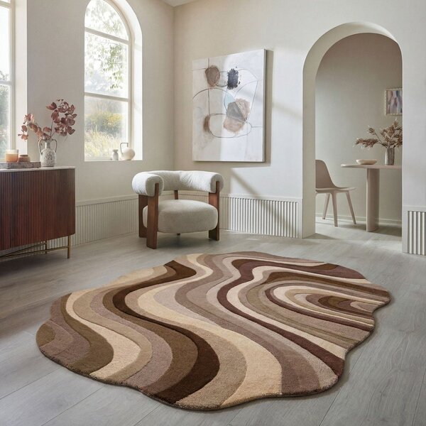 Rjava/bež ročno tkana volnena preproga 160x230 cm Envy Wool – Flair Rugs
