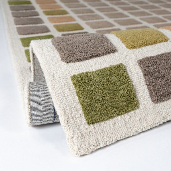 Zelena ročno tkana volnena preproga 140x200 cm Renga Wool – Flair Rugs