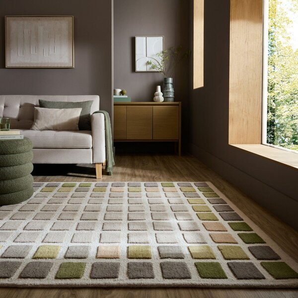 Zelena ročno tkana volnena preproga 140x200 cm Renga Wool – Flair Rugs