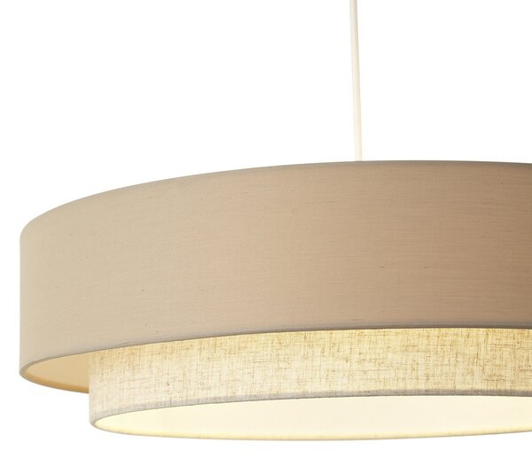 Sodobna viseča svetilka bež z naravno 50 cm 3-luči - Drum Duo