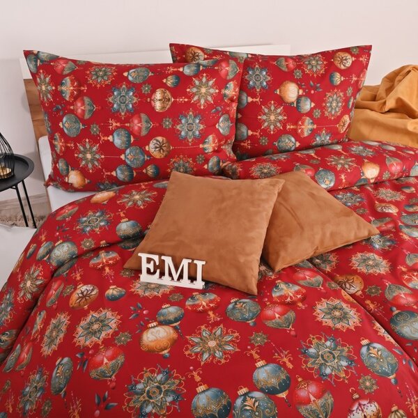 Božična bombažna posteljnina Magic red EMI