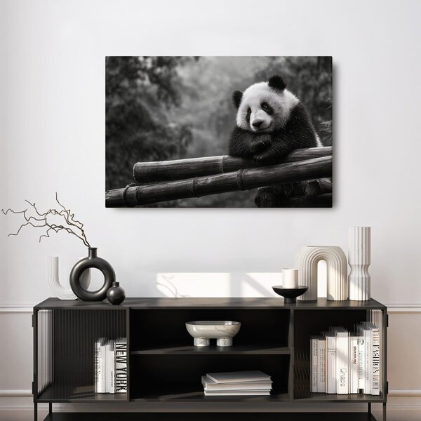 Slika panda počiva na bambusu