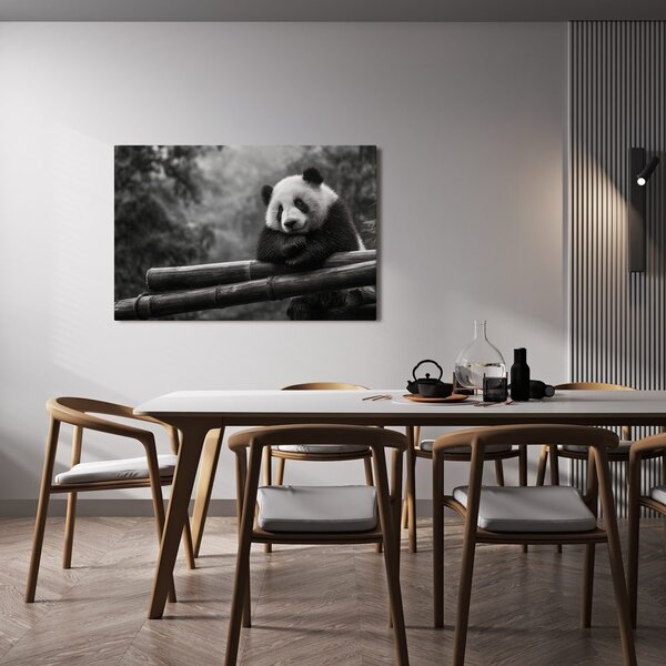 Slika panda počiva na bambusu