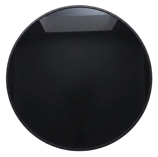 Okrogla vrtna miza s stekleno ploščo ISLAND BLACK 60 cm, črna