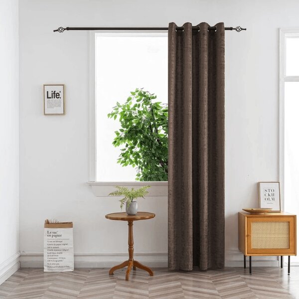 Zatemnitvena zavesa LOOM VELVET 140x250 cm, rjava Za obesiti: Kovinski obročki