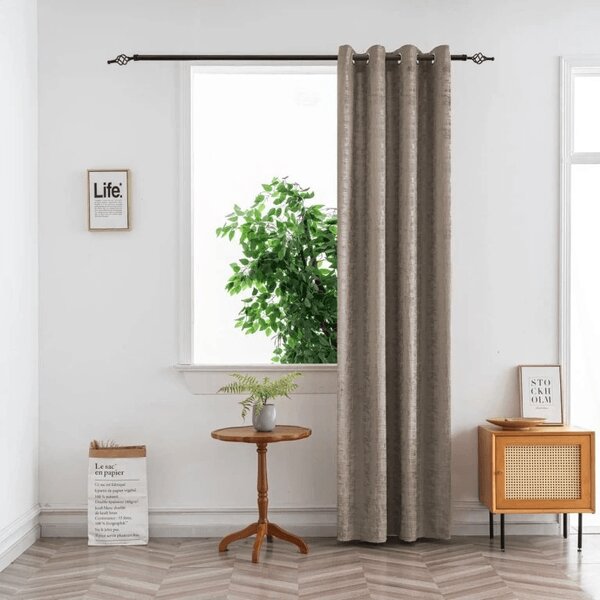 Zatemnitvena zavesa LOOM VELVET 140x250 cm, bež-rjava Za obesiti: Kovinski obročki