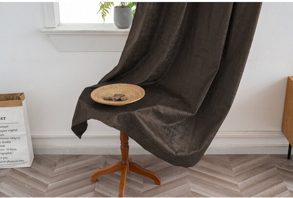 Zatemnitvena zavesa LOOM VELVET 140x250 cm, rjava Za obesiti: Kovinski obročki