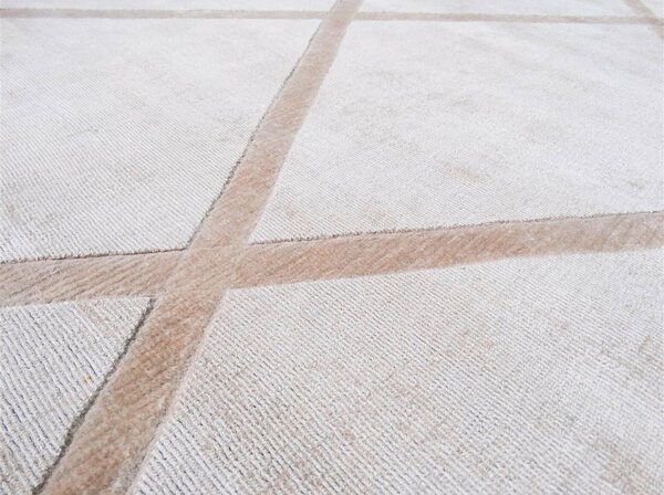TKANA PREPROGA Luxury 210 Elfenbein / Taupe 80/150 cm tkano krem barve, rjavosiva