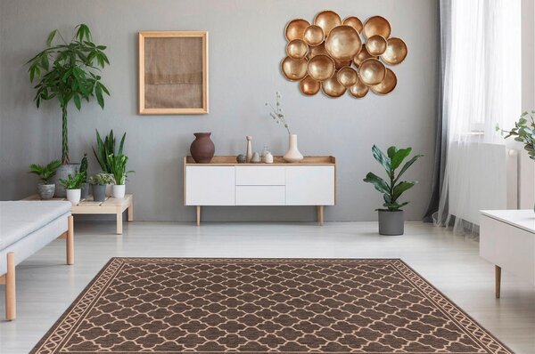 RAVNO TKANA PREPROGA Splash 300 Braun / Creme 160/230 cm tkano rjava, krem barve
