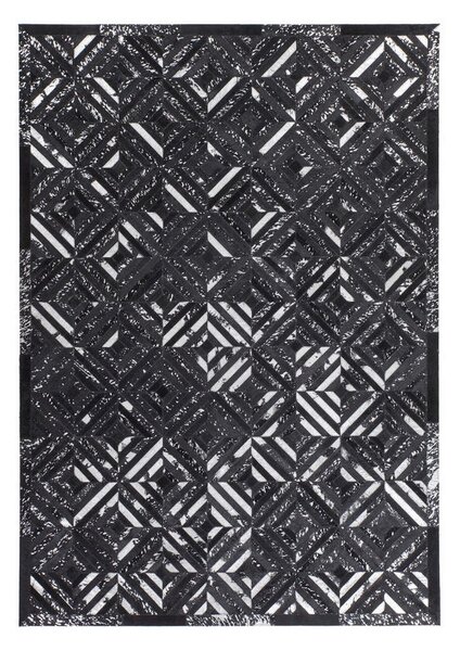 RAVNO TKANA PREPROGA Spark 410 Schwarz / Silber 80/150 cm črna, srebrne barve