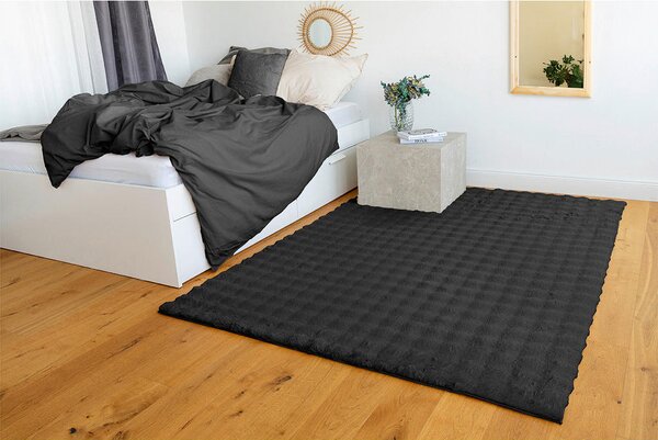 PREPROGA Z VISOKIM FLOROM Hailey 80/150 cm taftano črna