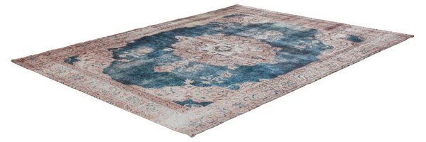 RAVNO TKANA PREPROGA Vintage 8400 Creme / Blau 140/200 cm potiskano modra, krem barve