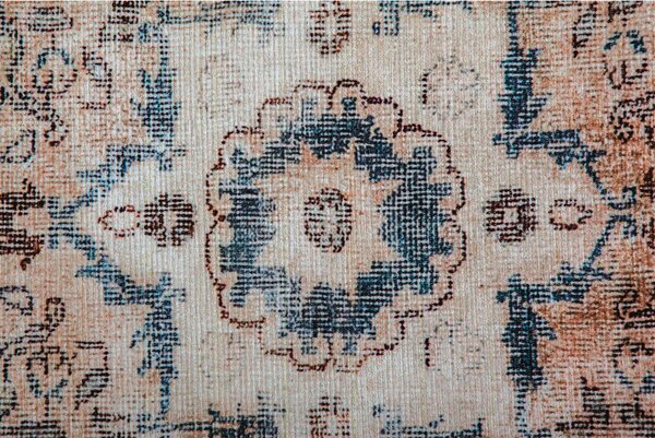 RAVNO TKANA PREPROGA Vintage 8400 Creme / Blau 140/200 cm potiskano modra, krem barve