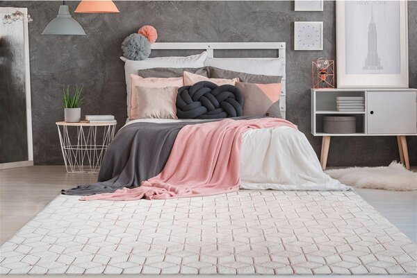 PREPROGA Vivica 125 Weiß / Rosé 80/150 cm taftano bela, rožnato zlata