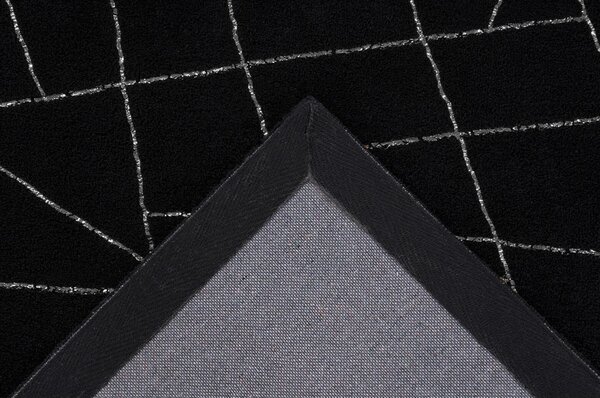 RAVNO TKANA PREPROGA Bijou 125 Schwarz / Silber 120/170 cm črna, srebrne barve