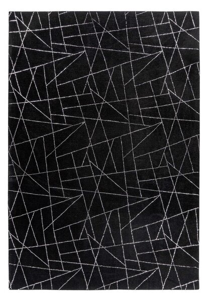 RAVNO TKANA PREPROGA Bijou 125 Schwarz / Silber 120/170 cm črna, srebrne barve