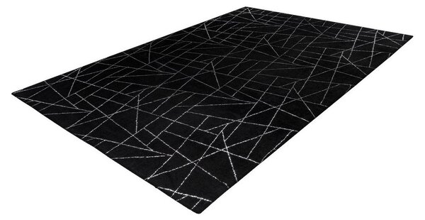 RAVNO TKANA PREPROGA Bijou 125 Schwarz / Silber 120/170 cm črna, srebrne barve