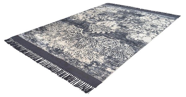 RAVNO TKANA PREPROGA Dolce Vita 125 80/150 cm taftano siva, bela
