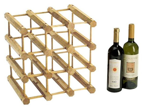 Regal za vino (28 x 34 x 34 cm, Rjavo bele barve)