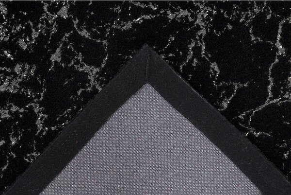 RAVNO TKANA PREPROGA Bijou 225 Schwarz / Silber 200/290 cm črna, srebrne barve