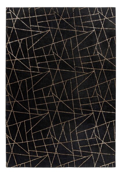 RAVNO TKANA PREPROGA Bijou 125 Schwarz / Gold 120/170 cm črna, zlate barve