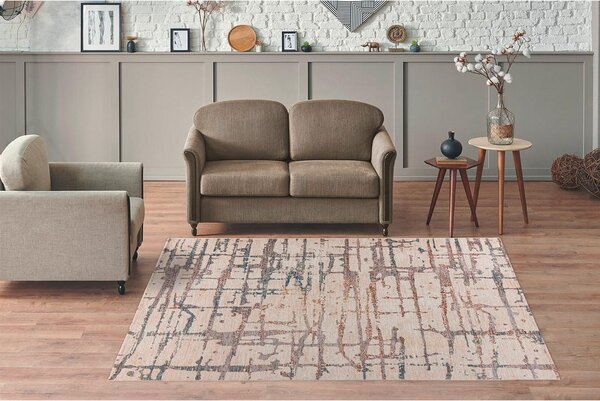 RAVNO TKANA PREPROGA Jaka 325 Creme / Multi 80/150 cm tkano krem barve, večbarvno