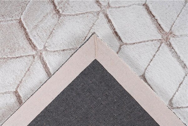 PREPROGA Vivica 125 Weiß / Taupe 120/160 cm taftano bela, rjavosiva
