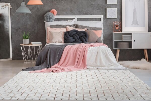 PREPROGA Vivica 125 Weiß / Taupe 120/160 cm taftano bela, rjavosiva
