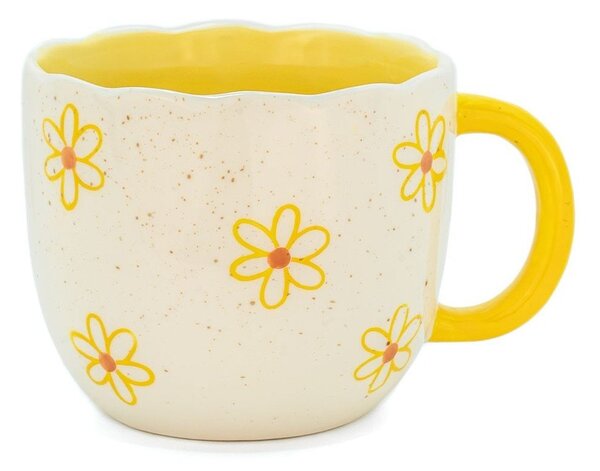 Rumena/kremno bela porcelanasta skodelica 350 ml Surprise Highland Cow – Sass & Belle