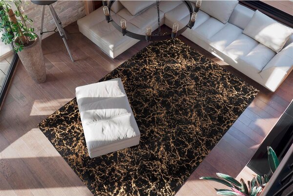 RAVNO TKANA PREPROGA Bijou 225 Schwarz / Gold 80/150 cm črna, zlate barve