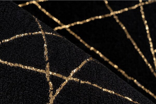 RAVNO TKANA PREPROGA Bijou 125 Schwarz / Gold 120/170 cm črna, zlate barve