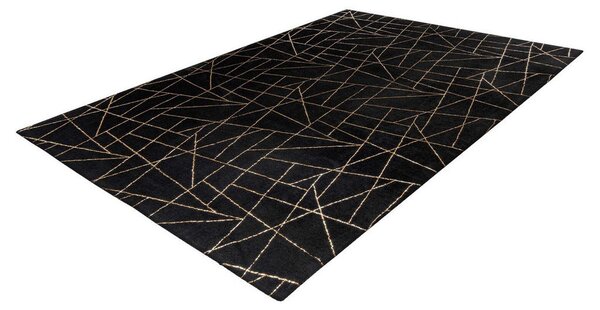 RAVNO TKANA PREPROGA Bijou 125 Schwarz / Gold 120/170 cm črna, zlate barve