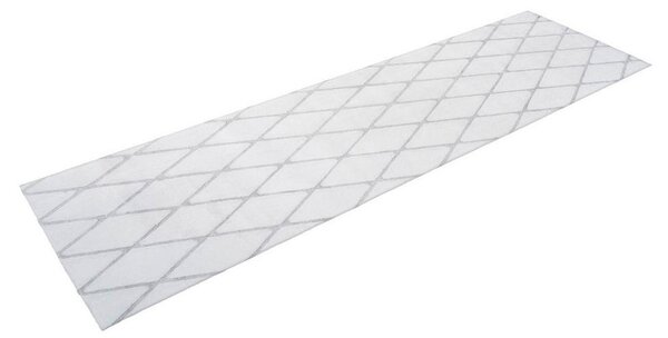 PREPROGA Vivica 225 Weiß / Graublau 80/250 cm taftano siva, bela