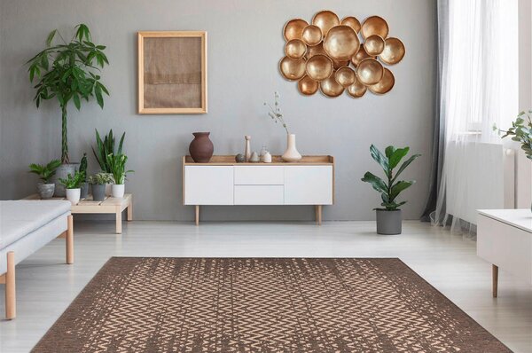 RAVNO TKANA PREPROGA Splash 600 Braun / Creme 120/170 cm tkano rjava, krem barve