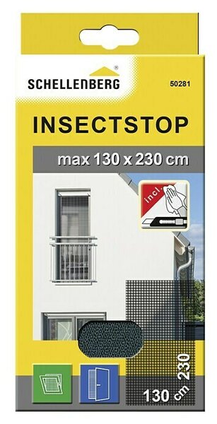 Schellenberg Insect Stop Zaščita proti mrčesu za okna (Š x V: 130 x 230 cm, Barva mreže: Črna)