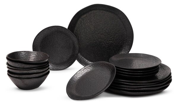 Lončen jedilni servis 18 ks Dark Moon – Bonami Selection