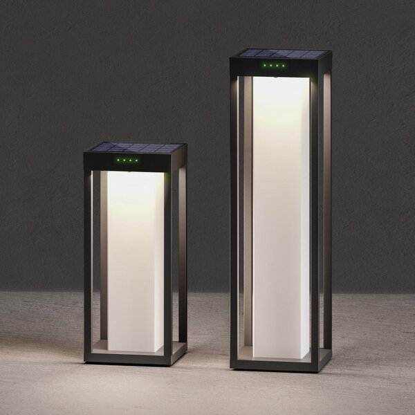 KLEWE LED solarna svetilka RADIA MAXI MOON, antracit, 50 cm, IP65, Črna, Aluminij, Sodobni, Solarne luči