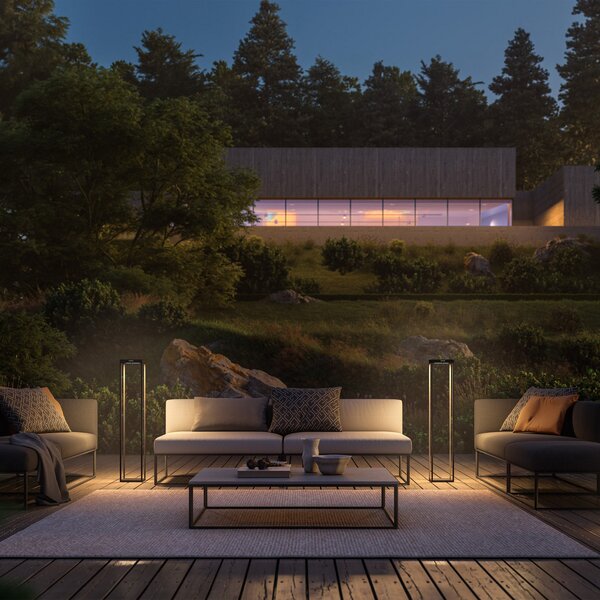 KLEWE LED solarna svetilka RADIA MEGA, antracit, 110 cm, aluminij IP65, Črna, Aluminij, Sodobni, Solarne luči