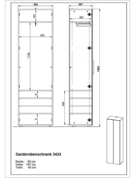 Siva omara 59x197 cm Genova - Germania