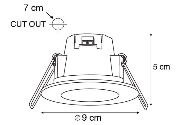 Komplet treh vgradnih reflektorjev bela z LED 3000K 4W IP65 - Blanca