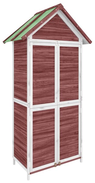 VidaXL Vrtna lopa za orodje mocha 89x52,5x175 cm trdna borovina