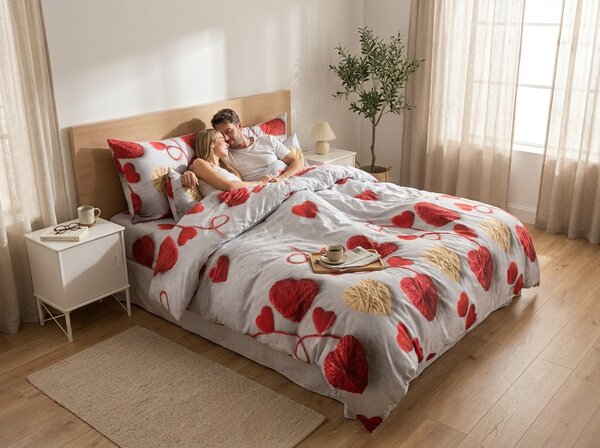 Posteljnina iz mikrovlaken VELHEART rdeča Dimenzije posteljnine: 2 kom 70 x 80 cm | 160 x 200 cm