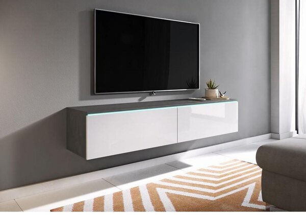 P & B Nizka Omarica Lowa, Antracit, Bela, Led