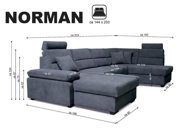 Mömax Funkcijska Sedežna Garnitura Norman, Z Ležiščem