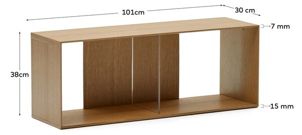 Sistem modularnih polic v hrastovem dekorju 101x38 cm Litto – Kave Home