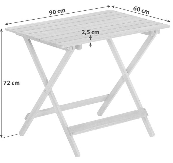 Gardenson Vrtna Zložljiva Miza Rebel, 90x72x60cm, Masivno