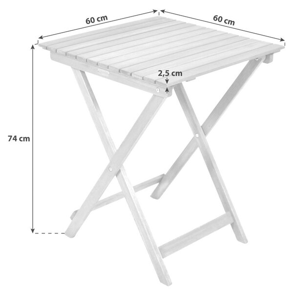 Gardenson Vrtna Zložljiva Miza Porto, 60x74x60cm, Masivno